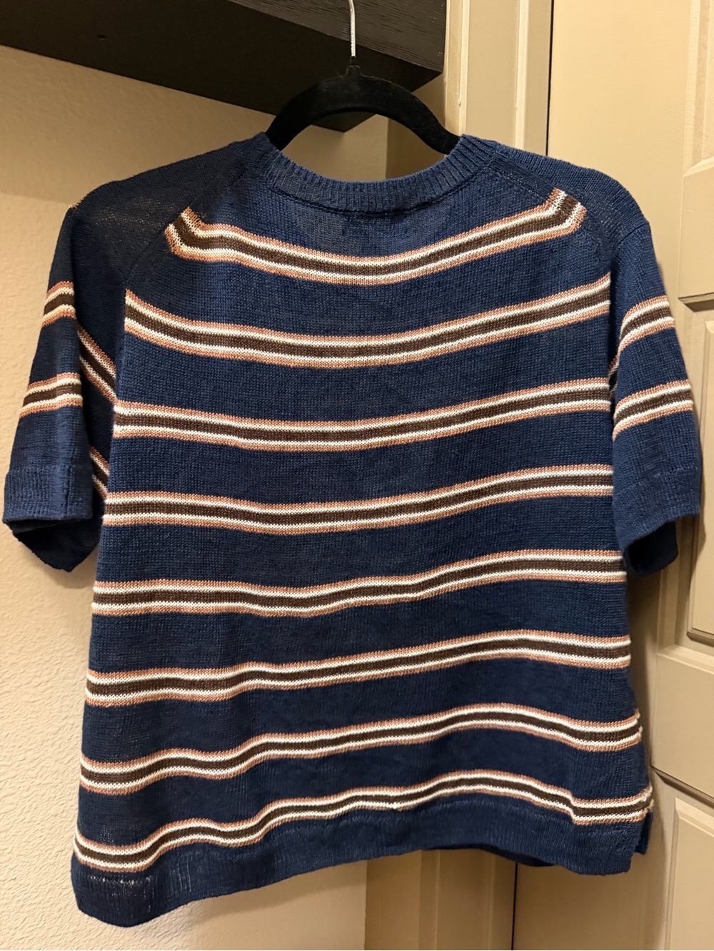 J. Crew Navy Stripe Short-Sleeve Knit Tee - Picture 3 of 6